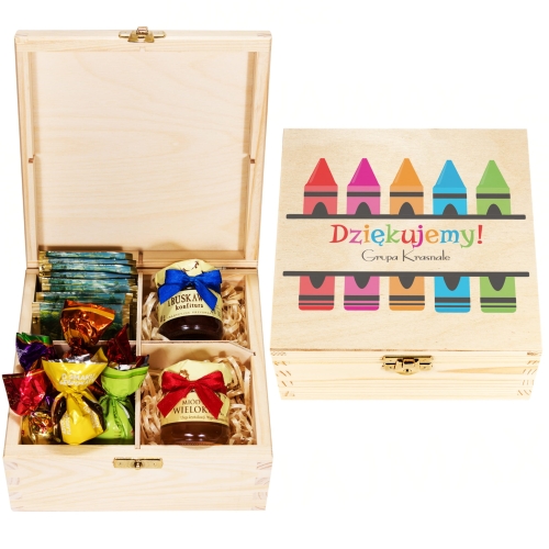 ZESTAW SŁODKOŚCI DLA NAUCZYCIELA cukierki herbata miody podpis