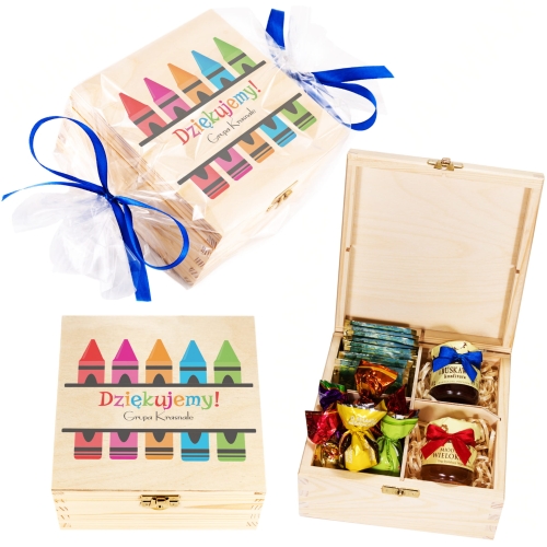 ZESTAW SŁODKOŚCI DLA NAUCZYCIELA cukierki herbata miody podpis