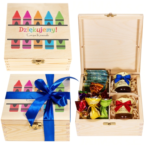 ZESTAW SŁODKOŚCI DLA NAUCZYCIELA cukierki herbata miody podpis