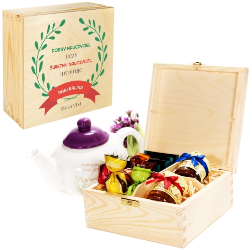 PREZENT DLA WYCHOWAWCY praliny herbata miody pudełko słodkości