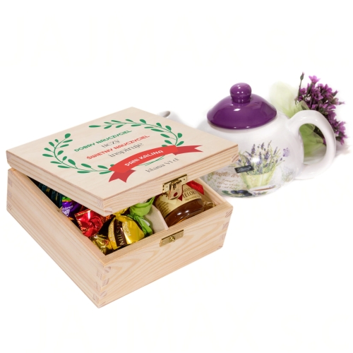 PREZENT DLA WYCHOWAWCY praliny herbata miody pudełko słodkości