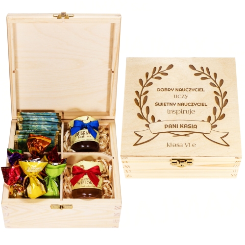 PODZIĘKOWANIA DLA WYCHOWAWCZYNI pudełko prezentowe z grawerem