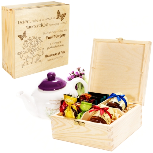 ZAKOŃCZENIE ROKU PREZENT DLA NAUCZYCIELA praliny miody podpis