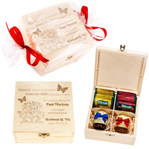 ZAKOŃCZENIE ROKU PREZENT DLA NAUCZYCIELA praliny miody podpis