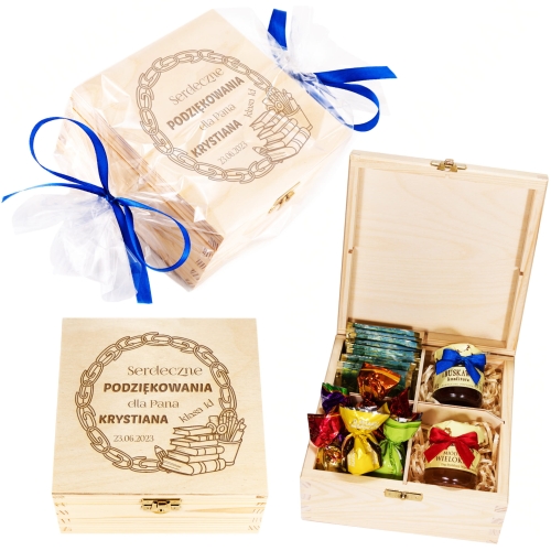 ORYGINALNY PREZENT DLA NAUCZYCIELKI zestaw słodyczy w pudełku