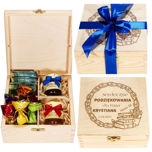 ORYGINALNY PREZENT DLA NAUCZYCIELKI zestaw słodyczy w pudełku