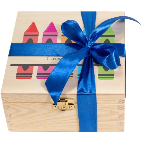 DREWNIANE PUDEŁKO Z MEDALEM DLA NAUCZYCIELA prezent od klasy