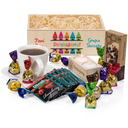 WYJĄTKOWY KOSZ PREZENTOWY DLA NAUCZYCIELA duży zestaw od klasy
