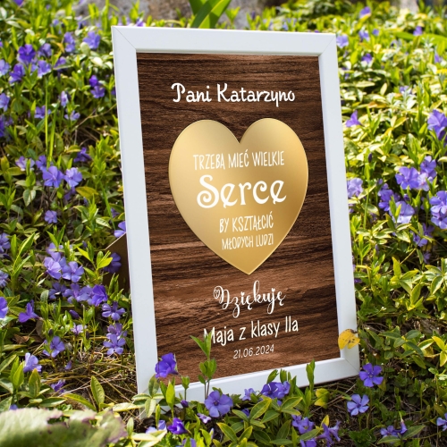 PODZIĘKOWANIA DLA WYCHOWAWCY ramka złote serce efekt 3d