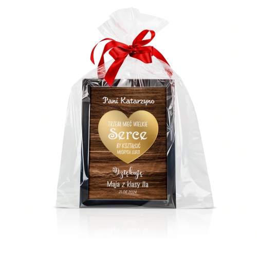 PODZIĘKOWANIA DLA WYCHOWAWCY ramka złote serce efekt 3d