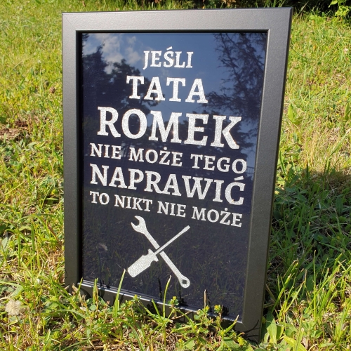 Plakat dla taty złota rączka personalizowany prezent na Dzień Ojca