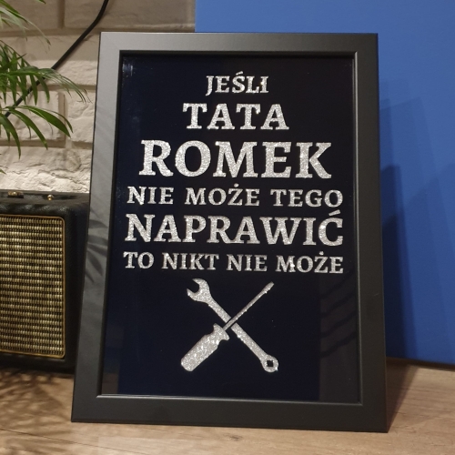 Plakat dla taty złota rączka personalizowany prezent na Dzień Ojca