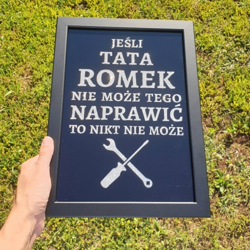 Plakat dla taty złota rączka personalizowany prezent na Dzień Ojca