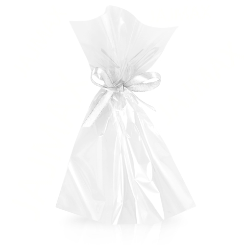 Woreczek celofanowy 12x20 - wstążka BIAŁA