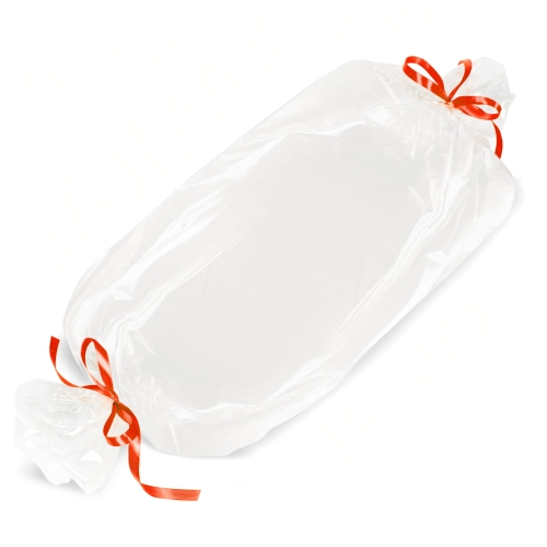 Rękaw celofanowy 50x100 - wstążeczki CZERWONE