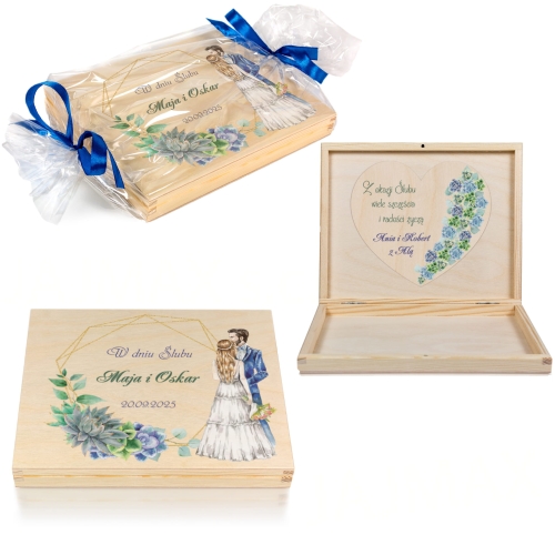 NOWOCZESNA KOPERTA NA PIENIĄDZE prezent pudełko z sercem na ślub