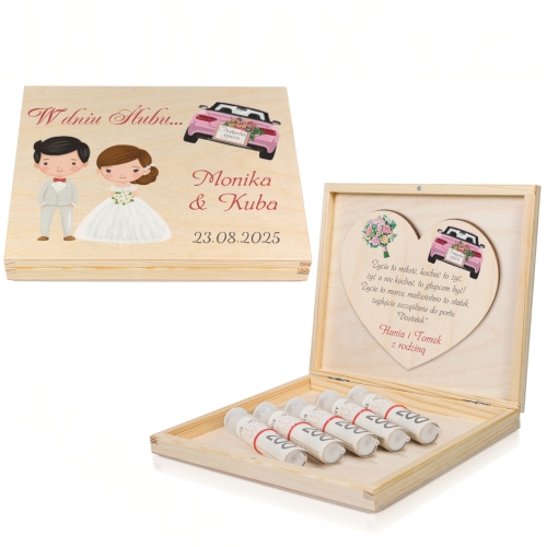 PUDEŁKO NA PIENIĄDZE prezent na wesele dla Pary Młodej wierszyk