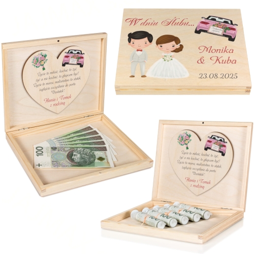 PUDEŁKO NA PIENIĄDZE prezent na wesele dla Pary Młodej wierszyk