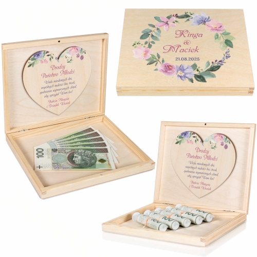 ŻYCZENIA ŚLUBNE oryginalna pamiątka ślubna pudełko na pieniądze