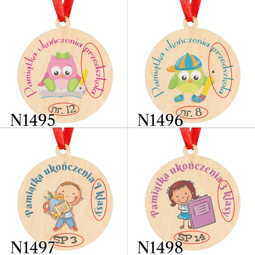 Medal dla ucznia PAMIĄTKA NA ZAKOŃCZENIE ROKU szkolnego nadruk