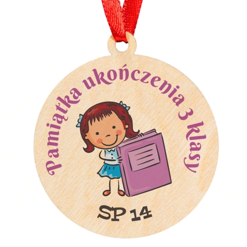 Medal dla ucznia PAMIĄTKA NA ZAKOŃCZENIE ROKU szkolnego nadruk